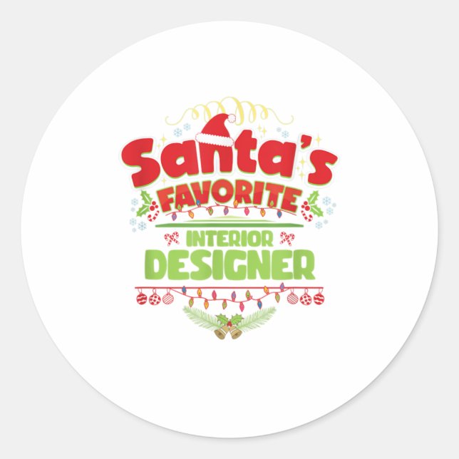 Sticker Rond Drôle cadeau de Noël Père Noël, cadeau de Noël (Devant)