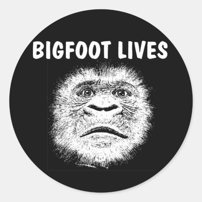 Sticker Rond Drôle Cadeaux Bigfoot (Devant)