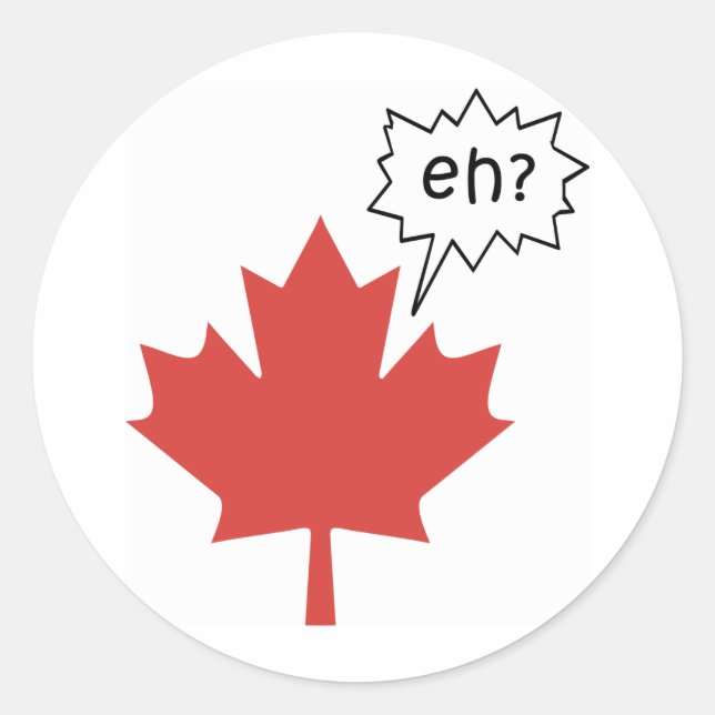 Sticker Rond Drôle Canadien (Devant)