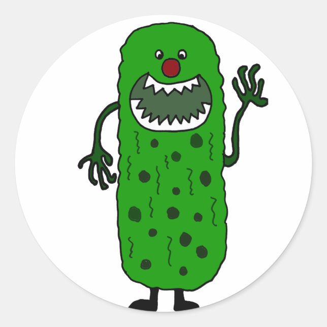 Sticker Rond Drôle Cartoon Monster (Devant)