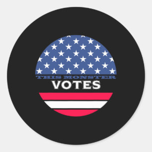 Sticker Rond Drôle Ce Monstre Vote Anti-trump Biden Harris K