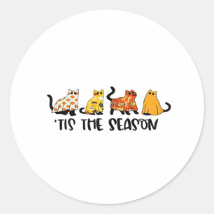 Sticker Rond Drôle C'est La Saison Costume Halloween Effrayant