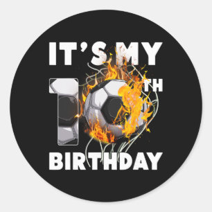 Sticker Rond Drôle C'est Mon 10e Anniversaire 10 Ans De Footbal
