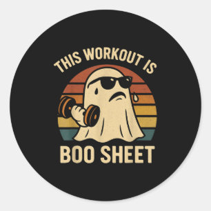 Sticker Rond Drôle Cet Entraînement Est Feuille De Boo Hallowee