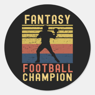 Sticker Rond Drôle Champion de football Imaginaire