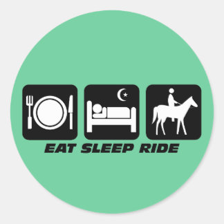 Sticker Rond Drôle cheval