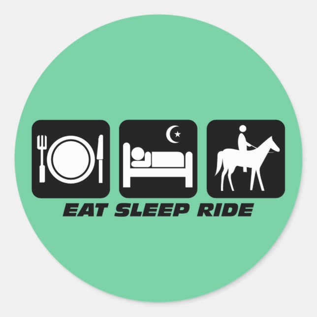 Sticker Rond Drôle cheval (Devant)