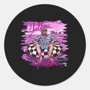 Sticker Rond Drôle Chillin Comme Un Felon Trump 2024