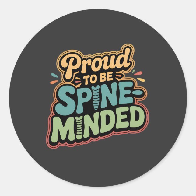 Sticker Rond Drôle Chiropraticien Cadeau Spine Health Citation (Devant)
