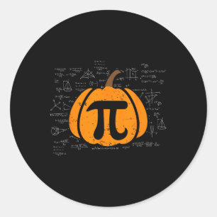 Sticker Rond Drôle Citrouille Pie Math Enseignant Halloween Tha