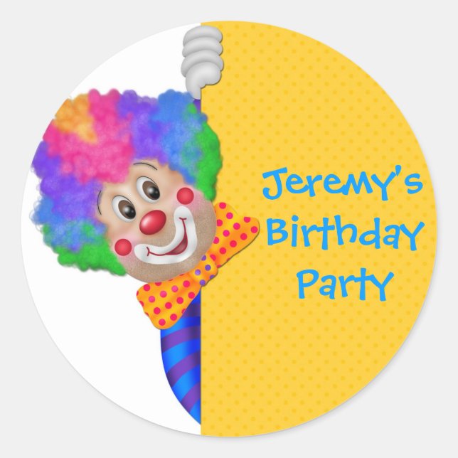 Sticker Rond Drôle Clown (Devant)