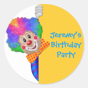 Sticker Rond Drôle Clown