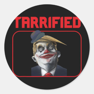 Sticker Rond Drôle Clown Trump Pun Politique Tarrifié