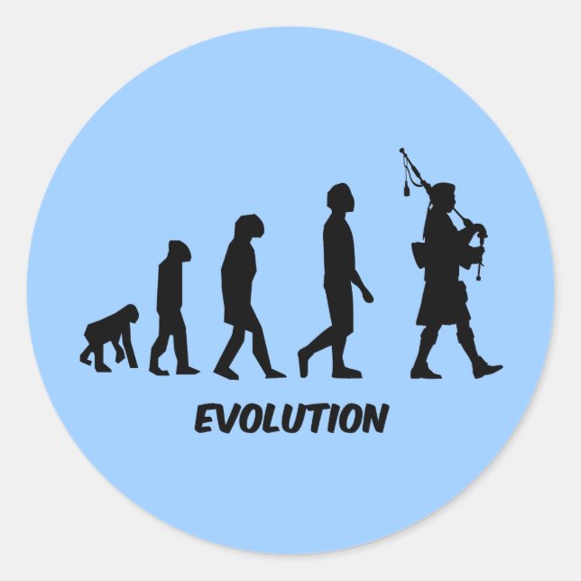 Sticker Rond Drôle cornemuses (Devant)