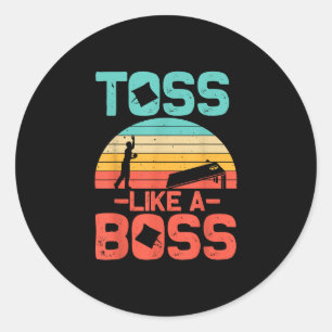 Sticker Rond Drôle Cornhole Cadeau Cool Cornhole Jeu Comme Un P