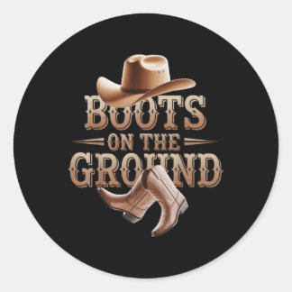 Sticker Rond Drôle Cowgirl Bottes Bling Femmes mignonne Amour P