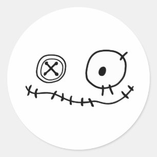 Sticker Rond drôle craep mignon personnage de dessin animé mons