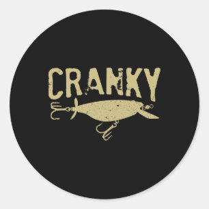 Sticker Rond Drôle Cranky - Appât de pêche Crankbyit Humour Pêc