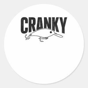 Sticker Rond Drôle Cranky - Crankit Leurre de pêche Humour Pêch