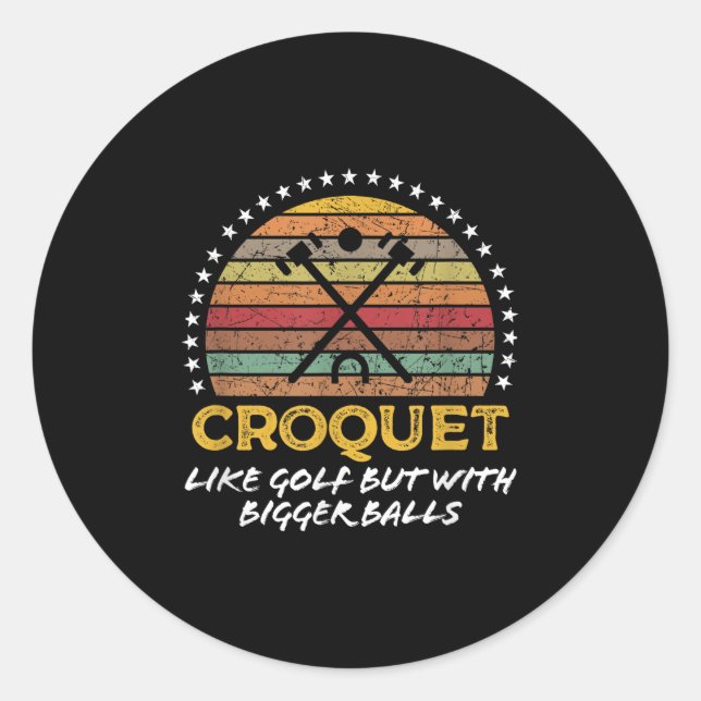 Sticker Rond Drôle Croquet Joke Gros Devis Graphique (Devant)
