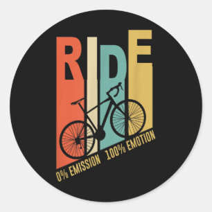 Sticker Rond Drôle Cycliste Vélos Cadeau Protection De l'enviro