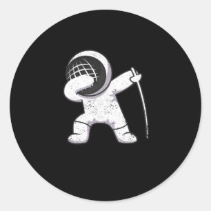 Sticker Rond Drôle dabbing clôture sport fencer de danse fencer