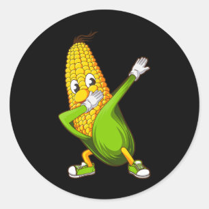 Sticker Rond Drôle Dabbing Corn Cadeau Cute Danser Agriculteurs