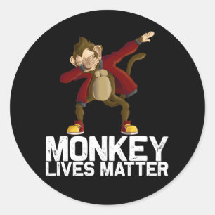 Sticker Rond Drôle Dabbing Singe