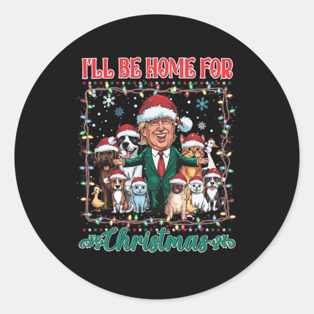 Sticker Rond Drôle Daddy's Home Trump laide pull de Noël Xm (Devant)