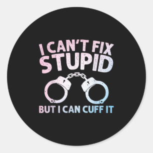 Sticker Rond Drôle d'agent de police Art pour hommes femmes Pol