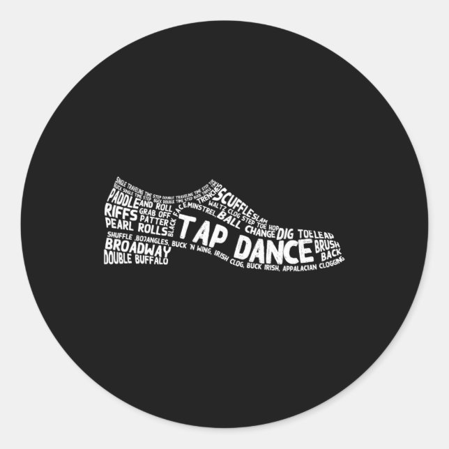 Sticker Rond Drôle Danser Cadeau Chaussure Danser Mignonne Dans (Devant)