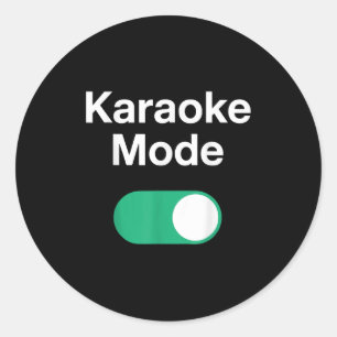 Sticker Rond Drôle d'art de karaoke pour hommes femmes musicien