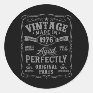 Sticker Rond Drôle de 50e anniversaire hommes vintage né en 197