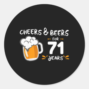 Sticker Rond Drôle de 71e anniversaire