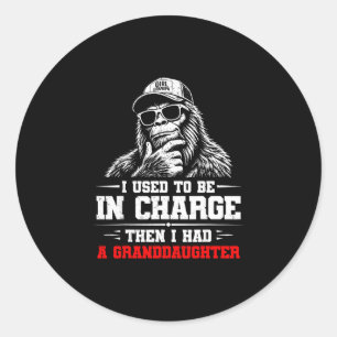 Sticker Rond Drôle de bigfoot était chargé avait