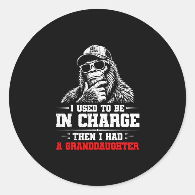 Sticker Rond Drôle de bigfoot était chargé avait (Devant)