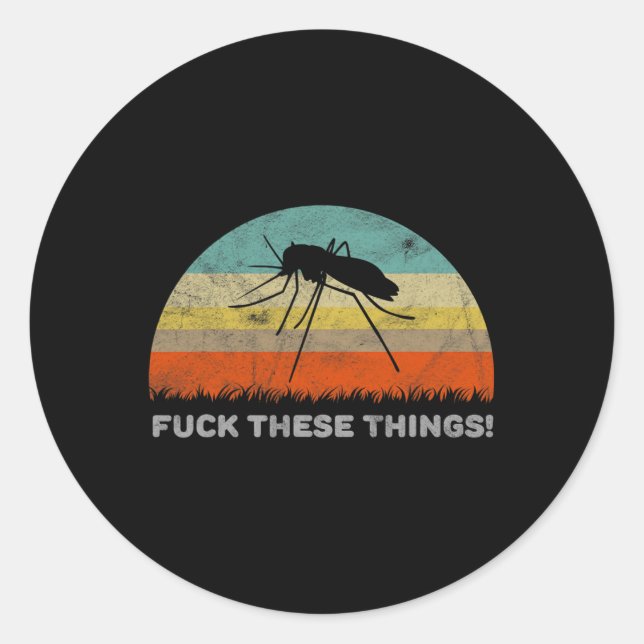Sticker Rond Drôle de choses moustique  (Devant)