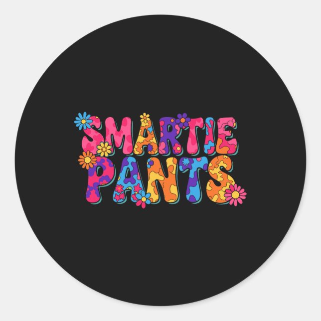 Sticker Rond Drôle de Ck à l'école Smartie Pants  (Devant)