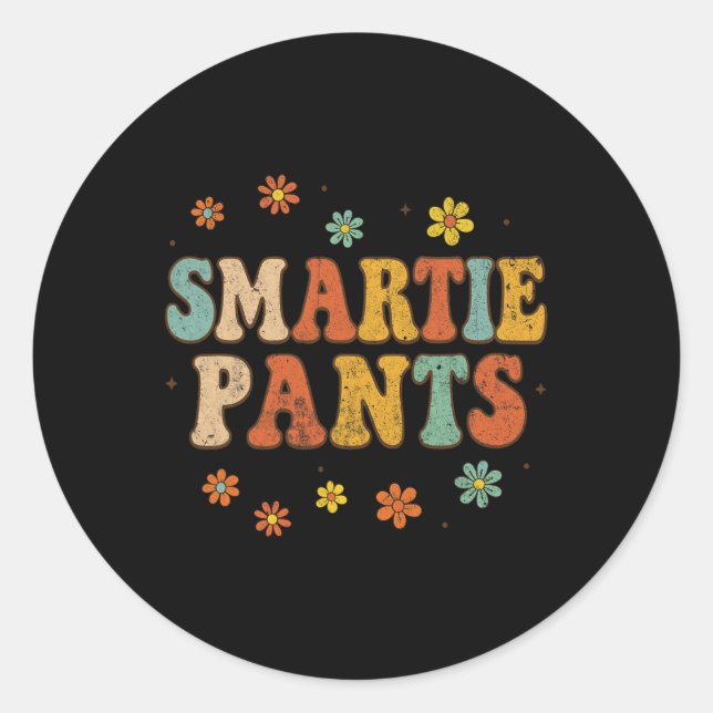 Sticker Rond Drôle de Ck à l'école Smartie Pants _2  (Devant)