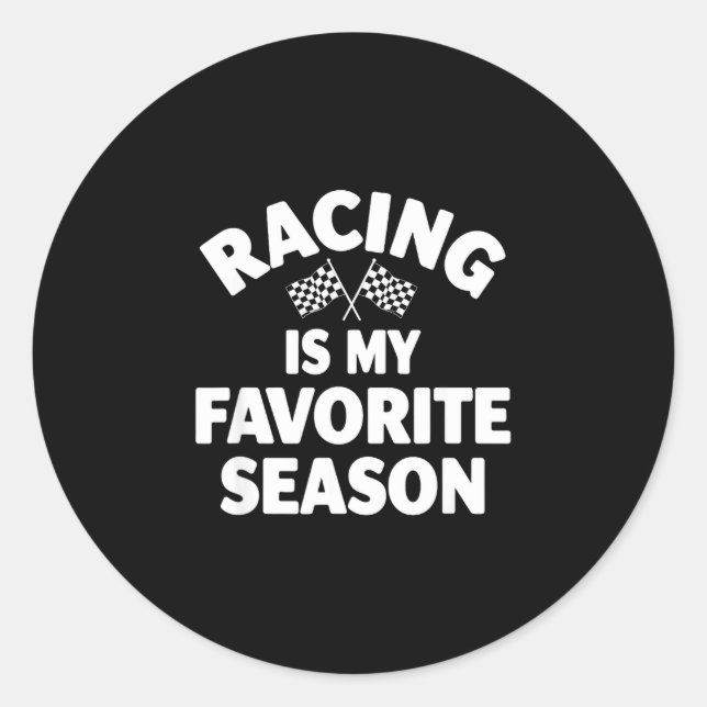 Sticker Rond Drôle de course ma saison préférée disant sarcasti (Devant)