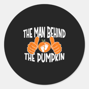 Sticker Rond Drôle de culture d'une petite citrouille, l'homme