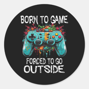 Sticker Rond Drôle de dicton de jeu pour joueurs garçons enfant