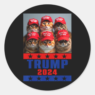 Sticker Rond Drôle de faire économiser aux chats Trump Présiden