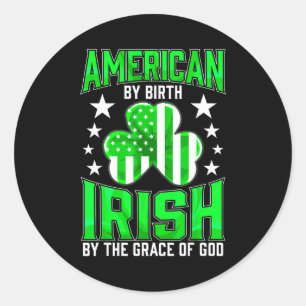 Sticker Rond Drôle de fierté irlandaise St Patrick's Day vert c
