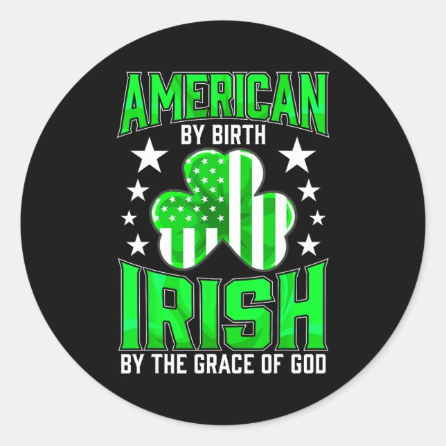 Sticker Rond Drôle de fierté irlandaise St Patrick's Day vert c (Devant)