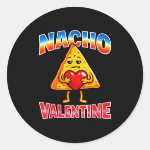 Sticker Rond Drôle de fille garçon nacho valentine anti-valenti