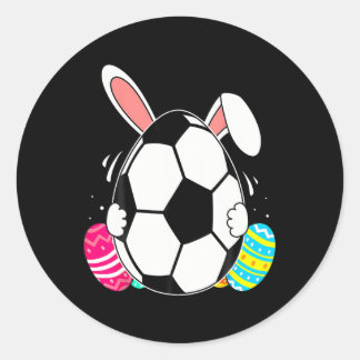 Sticker Rond Drôle de football avec des oreilles de lapin jour