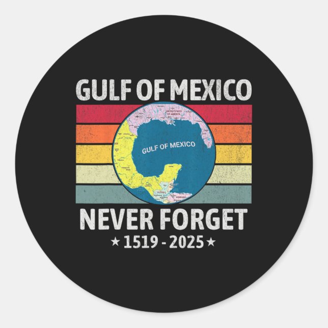 Sticker Rond Drôle de golfe des États-Unis d'Amérique golfe du  (Devant)