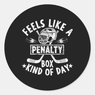 Sticker Rond Drôle de hockey, on dirait une journée en boîte de