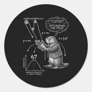 Sticker Rond Drôle de jour de la marmotte 67 Mème Ce que les ma